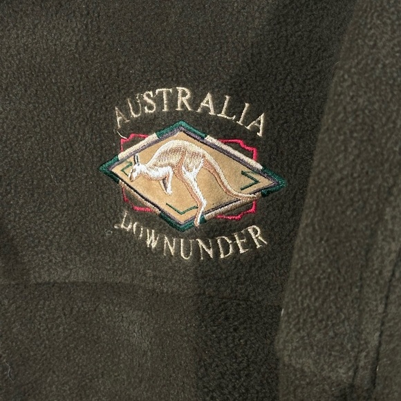 Vintage Outback Australia Fleece Jacket Zip Embroidered Kangaroo Brown Med 90s - Picture 4 of 7